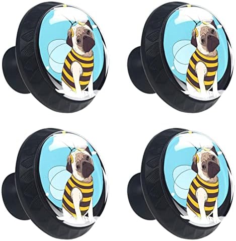 Ladice ručke Funny Mops štene pas pčela RV ured Home Kuhinja ormar ormari komoda hardver ladice stakleni