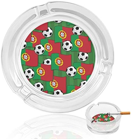 Portugalski nogometni nogometni uzorak staklene pepeo pepeljare okrugle ladicu za pepeo slatka lijepa futrola