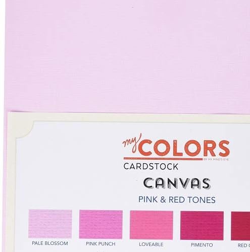 Moje boje Canvas Cardstock paket 12 x12 18 / pkg, ružičasti i crveni tonovi