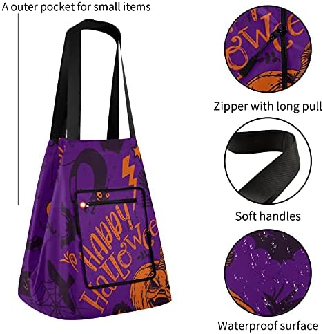 Halloween Monster Bat bundeva sklopiva torba za rame za višekratnu upotrebu torba za namirnice Heavy Duty School tote torba za kupovinu za radna putovanja na plažu