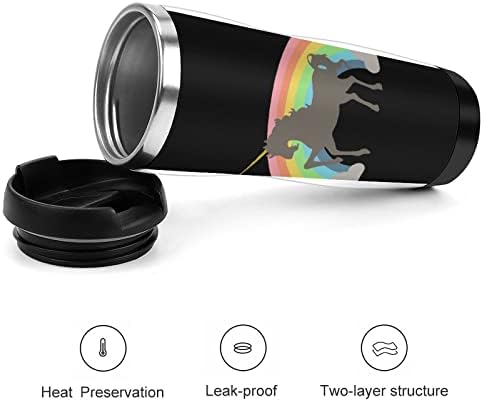 Rainbow jednorog Putovanje Kafe šalice sa izoliranim čašama od nehrđajućeg čelika dvostruka vodena