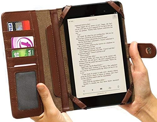 Navitech 7 Smeđi kožni stil knjiga Folio Case / poklopac i olovka kompatibilna sa Samsung Galaxy Tab 4 Nook