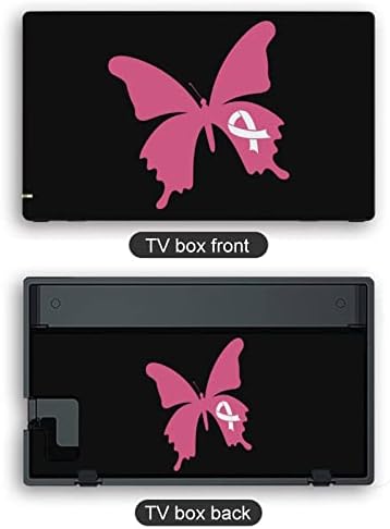 Butterfly Switch naljepnica za kožu sa sviješću o raku dojke priličan uzorak Full Wrap Protector Slim Cover naljepnica kompatibilna sa Switch Lite