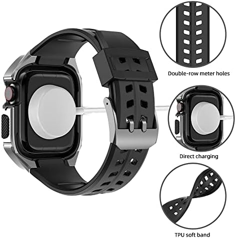 Ekins Soft Band + Metalni setovi za Apple Watch 45mm 44mm Strap luksuzni sportski narukvicu za IWatch seriju 8 7 6 5 4 SE narukvica COREA