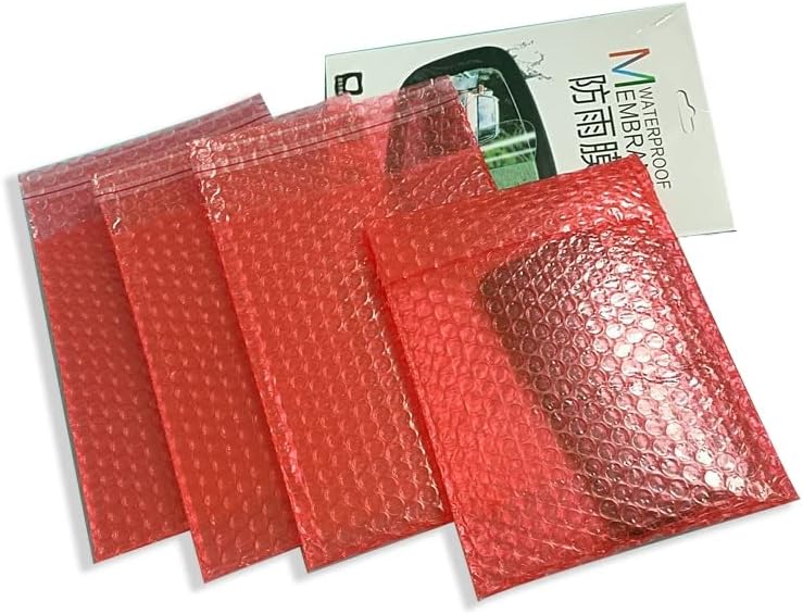 Samoljepljiva koverta od 100-pakovanja crvene mjehuriće PE PE Anti-statičke udarne otporne na udarcu torba za pakovanje dvostrukog filma torba za mjehuriće -