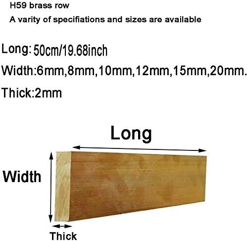 HaveFun metalna bakrena folija H59 Mesingani Lim tanka ploča Debljina: 2mm dužina: 500Mm/19. 68 inča 2kom