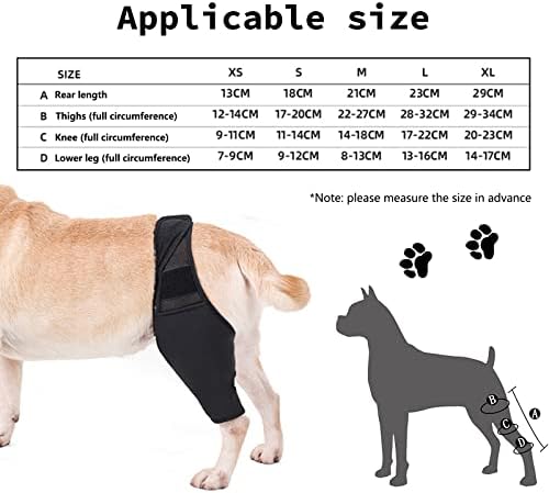 Sainspeed kućni ljubimac proteza za koljeno - podesivi zaštitni prenosnik pas za zadnje noge štiti rane - održava zglob toplim - za ACL, rane, liječi, sprječava ozljede i uganuća od artritisa