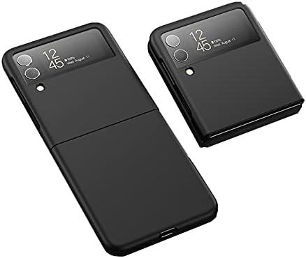 Zouzt Slim Thin Designed Back Cover Case For Samsung Galaxy Z Flip 3 / Z Flip3 5G Case - hard Back Case Cover-Crna