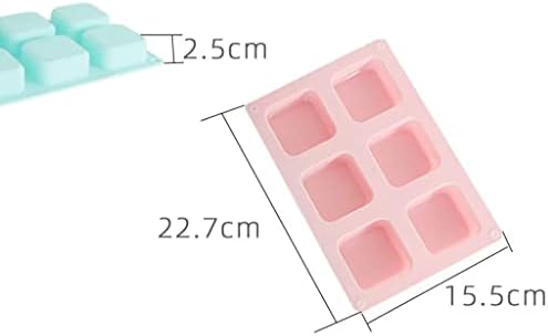 Taani Square Handmade SOAP silikonski kalup 6 uzastopnog sapuna sapuna s jednim rupom 80g šest veza kvadratni zaobljeni ugaoni silika gel