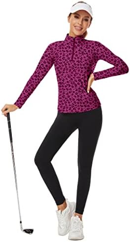 Soneven ženski ovratnik V izrez dugih rukava polo majice vlage Wicking golf t majice Slim fit za povremeni rad