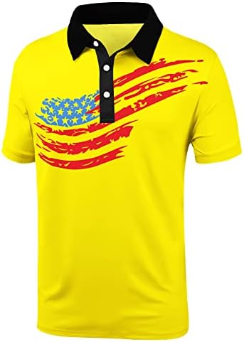 V Valanch Muški američki Falg polo majice kratkih rukava Performance Patriotska majica smiješna golf