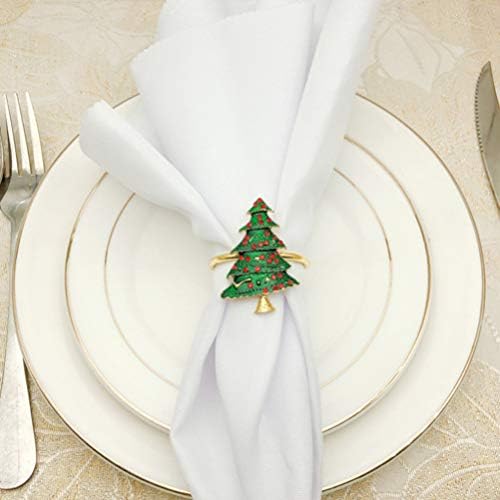 Luxshiny Božićni dekor božićne prstenove salveta, božićne salvete Držač legura prstenovi za zabavu za banket