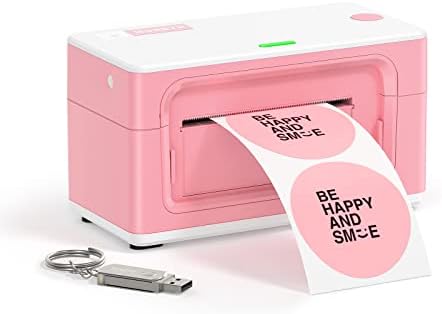 MUNBYN Pink štampač naljepnica za otpremu, [nadograđeni 2.0] proizvođač USB štampača naljepnica