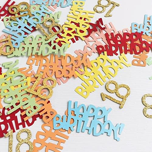 Sretan rođendan Confetti Dekoracija u boji Šarene duge Glitter Golden Rođendana Sjajna potpisuje iznenađenje