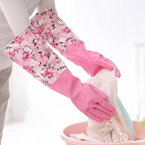 MAKEE zadebljane vodootporne kućne gumene rukavice za čišćenje od lateksa obložene flisom, kuhinjske rukavice-3 para