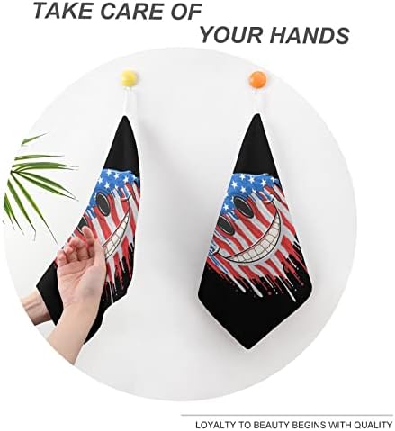 Amerika USA zastava nasmejane ručnike za ruke mekani viseći ručnike sa petljom za kupatilo kupatila