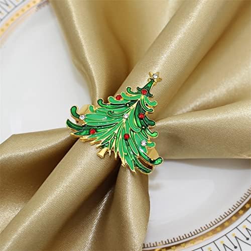 Zjhyxyh 6/12 / 24pcs božićne prstenove salvetama božićne drvve za prstenje za prstenje za vjenčanje za odmor zabave dekor