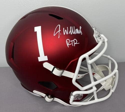 Jameson Williams potpisao Alabama Blaze kacigu pune veličine sa JSA COA ~ Lions NFL kacige sa autogramom