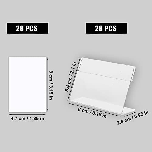 28pcs 80x50mm Mini biran akrilni prikaz znaka, mini akrilni držač u obliku akrilnog znaka sa praznim naljepnicama