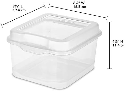 Sterilite 18038612 Flip Top, Clear, 12-pakovanje i 6 QT čistog plastičnog slaganja za odlaganje bin W / Bijelo zasumanje Organiziranje poklopca, 12 paketa