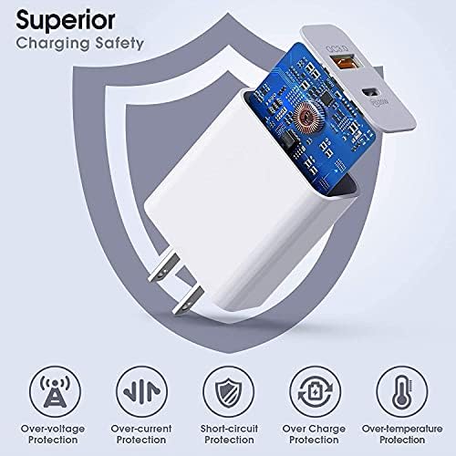 [Apple MFi Certified] iPhone Fast Charger, Veetone 20w Dual Port USB C Power Delivery wall charger