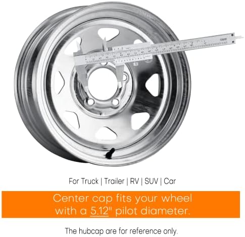 4 Pack 5.15 Push Through Wheel Center Caps Chrome Silver za 5.15 Center Bore Auto Trailer naplatak Točka
