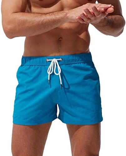 Mens Swim trunks 7 inča Inseam Brzi suhi elastični struk kratke hlače Lagana čvrsta boja kupaća kupaće hlače sa džepovima