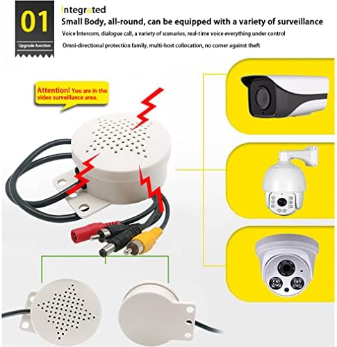 Vanxse Mini pojačalo mikrofon i zvučnik Visoka osjetljiva dvosmjerni audio ulaz / izlazni mikrofon za CCTV sigurnosnu kameru DVR sistem IP fotoaparat
