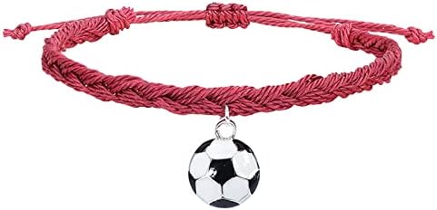 Soccer Charm narukvice Soccer Party favorizira crne crvene bijele smeđe ručne narukvice nogometne perle podesive inspirativne lopte za tinejdžerske odrasle osobe sportski rođendan fudbalski kostim biseri ogrlice