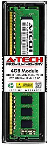 A-TECH 4GB zamjena za Samsung M391B5173QH0-YK0 - DDR3 1600MHz PC3L-12800E ECC Neplaćeni UDIMM 240-PIN 1RX8 1.35V - Single Server Memory Ram Stick