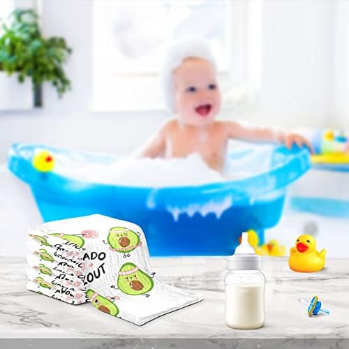 VVFelixl babycloths pamučna avokado teretana set baby muslin perevi ručnik za bebe za novorođenčad bebe maramice, 11,8 x 11,8 inča, 3 pakovanje bijelo