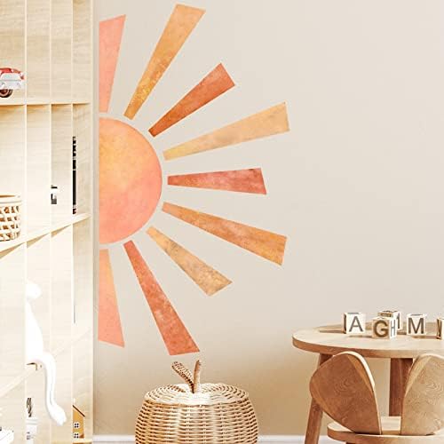 Akvarelne Boho zidne naljepnice za sunčanje, guljenje i štap Boho zidne naljepnice za dječiju sobu