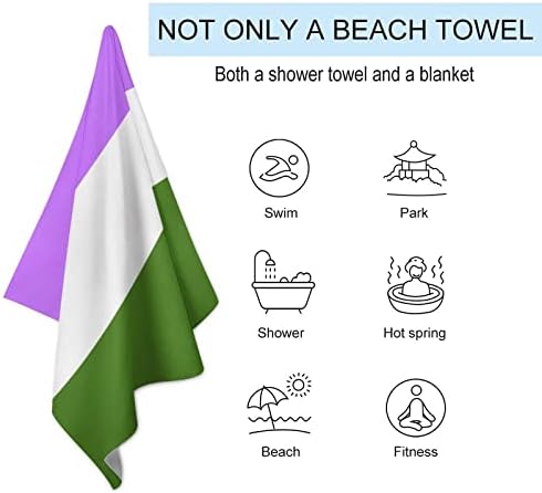 Genderqueer pride Zastava LGBT peškir za plažu putovanje brzo sušenje Kućni ručnici za odrasle lagani pokrivač za bazen pokrivač za sport kampiranje teretana plivanje 30 X 50 u