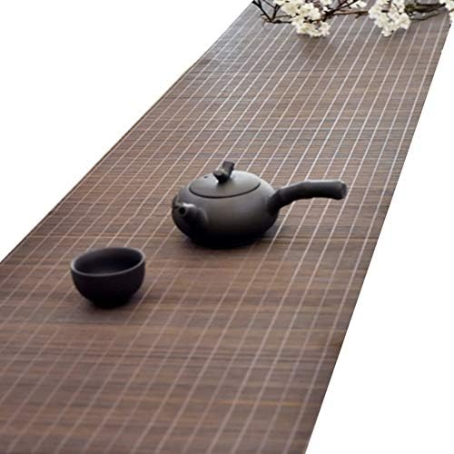 Jlxj bambuo trkači za stol, smeđi tradicionalni ručno izrađeni klizni čaj otporni na toplinu otporni na čaj za hlače za stol za večeru za večeru