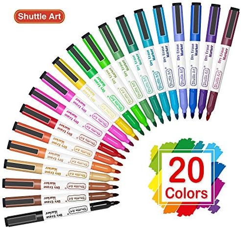 Shuttle Art markeri za suho brisanje, 20 boja magnetni markeri za bijelu ploču sa brisanjem,