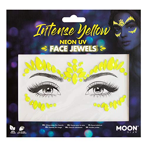 Neonski UV dragulji za lice Moon Glow-Festival dragulji za tijelo lica, kristalne naljepnice sa šljokicama za oči, Privremeni dragulji za tetoviranje