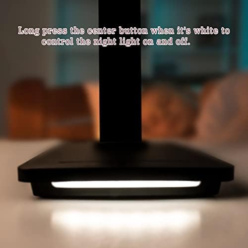AIGOTEK Desk Lamp, Desk Lamp sa bežičnim punjačem, USB priključak za punjenje, Desko svetlo sa mogućnošću zatamnjivanja sa 5 osvetljenosti, 5 režima boja, kancelarijske lampe za negu očiju sa utikačem,noćno svetlo,svetlo za čitanje, crno.