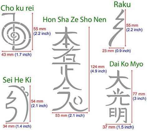 Aleks Melnyk 100 Usui Reiki Simboli, Pirografija Metalna Šablona, Japanska Šablona Namaste, Kineska Šablona