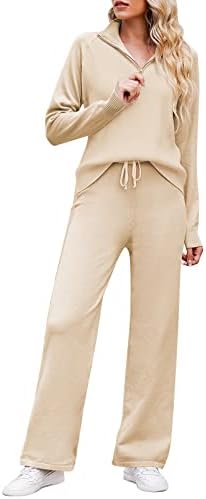 Toleny Casual Ridbed pleteni saloni za žene za žene pola patentnih patentnih patentnih pantalona i izvlačenje hlača TrackSit