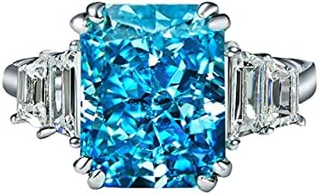 Plavi dijamantski nakit za vjenčanje za angažman prstenje Prstenje prstenovi za žene