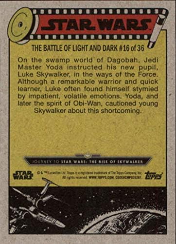 2019 TOPPS Star Wars Putovanje za uspon Skywalker Green # 70 Luke Skywalker-ova trgovačka kartica za obuku