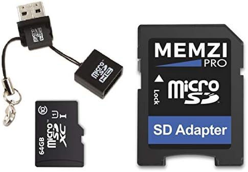 MEMZI PRO 64GB 90MB / s Klasa 10 Micro SDXC memorijska kartica sa SD adapterom i USB čitačem za Victure AC800 ili Dragon touch Vision 3 akcione kamere
