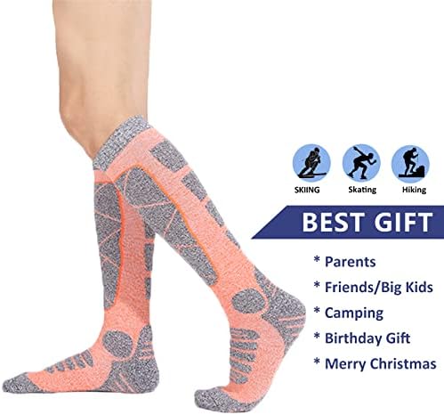 Y-Childheart Skijaške čarape Žene Muškarci, 3 paketa / 2 Pakovanje zimske tople čarape Termički koljeno visoke