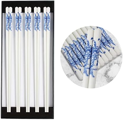 HBAOJC 5 pari porculanskih štapića za jelo, za višekratnu upotrebu u mašini za pranje sudova, štapići