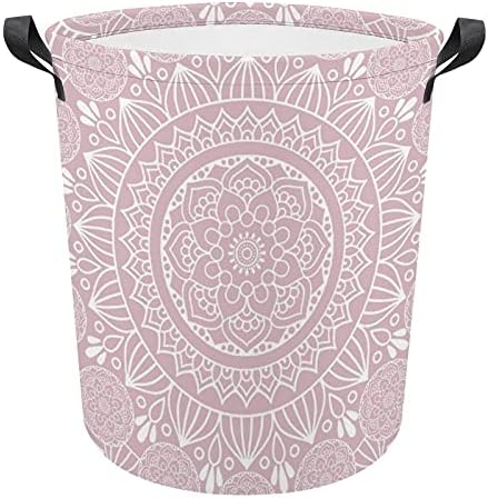 Foduoduo korpa za pranje rublja ružičasta i bijela mandala rublje rublje s ručicama Sklopiva torba za