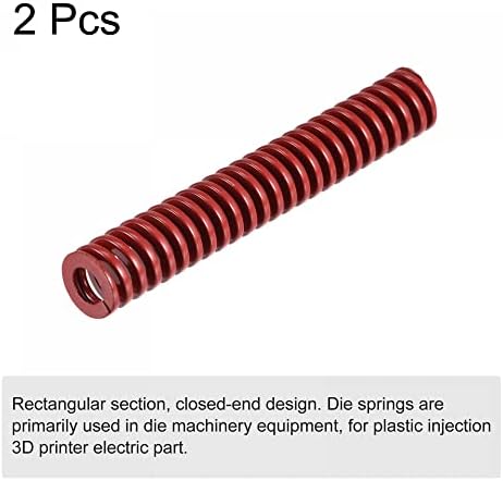 UXCell 3D printer Die Spring, 2pcs 10mm od 60mm dugi spiralni žigosanje srednjim opterećenjem molderi za kompresiju Die Springs za 3D štampač električni dio, crveni