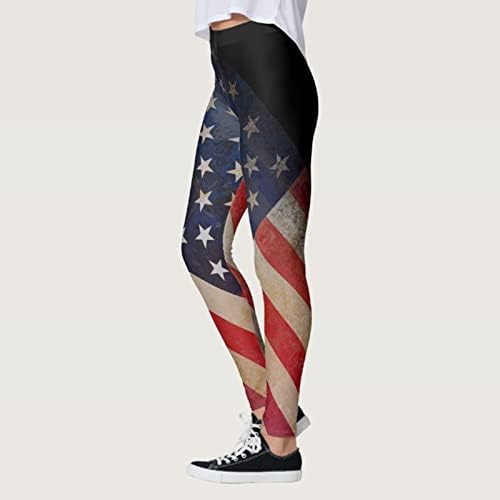 Američke gamaše zastava Žene visokog struka patriotske zvijezde Strips Slim olovke hlače lagane