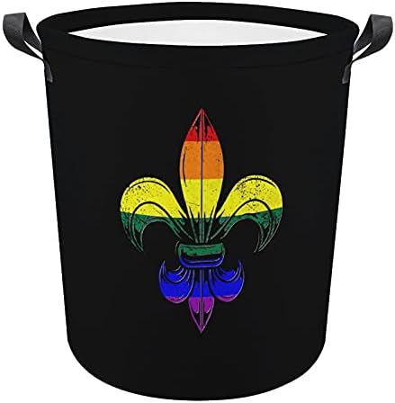 Vintage LGBT ponos Zastava Fleur De Lis Oxford platnena korpa za veš sa ručkama korpa za odlaganje