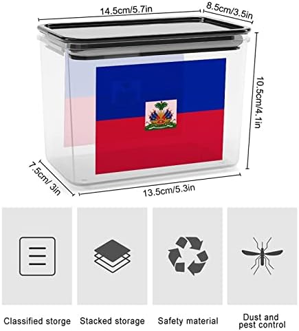Zastava Haitija kontejneri za skladištenje čista plastična kutija sa poklopcima kante za višekratnu upotrebu
