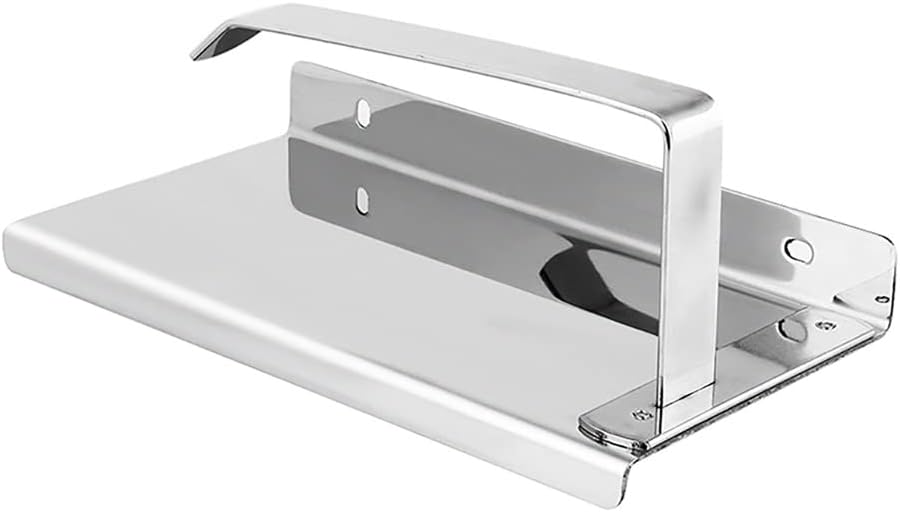 GENIGW držač toaletnog papira za zid od nerđajućeg čelika držač maramice za kupatilo sa mobilnom policom za odlaganje